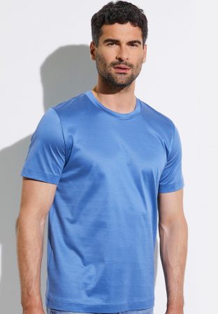 Filodiscozia T-Shirt Kurzarm Dusty Blue | Zimmerli Herren T-Shirts