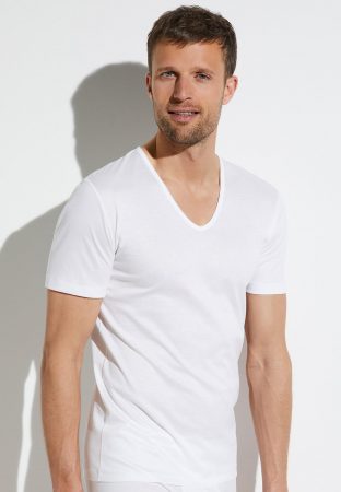 Sea Island T-Shirt Kurzarm V-Ausschnitt White | Zimmerli Herren T-Shirts